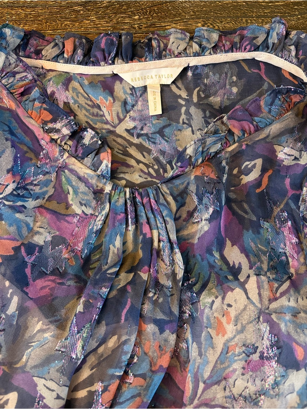 Rebecca Taylor Dress Womens 6 Amethyst Purple Giverney Fleur Silk Ruffle - Picture 9 of 13
